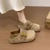 Novedad de otoño hebilla de cinturón de doble uso sandalias casuales de suela blanda estilo coreano 2026 sandalias de punta cerrada para mujer con plataforma para aumentar la altura estilo Birkenstock