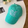 Estilo coreano Ins carta lavada bordada boné de beisebol feminino estilo americano vintage antigo boné verão chapéu de sol para homens