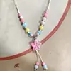 Collar con colgante de campana de mariposa de cerámica de estilo étnico retro para mujer, diseño nuevo y moderno, cadena larga para suéter, accesorios