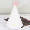 Chapéu de aniversário com bola de pelo grande Decoração de festa Festival Infantil Suprimentos para festa Pequeno adereço de cabeça de bola de pelo Chapéu de aniversário colorido