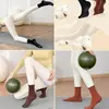 Calcetines de Yoga para Mujer de Media Pantorrilla Otoño Invierno Fitness Danza Pilates Antideslizantes Deportivos para Mujer con Encaje de Algodón para el Suelo