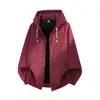 Sudadera con Capucha Cardigan Estilo Americano Moderno Han Lu para Hombre, Estilo Otoño, Textura de Suéter Sintético, Chaqueta con Capucha de Estilo Retro.
