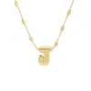 Venta Caliente Transfronteriza Nuevo Colgante de Burbuja Brillante Letra P del Alfabeto Inglés Cobre Chapado en Oro Collar Simple Popular Accesorios para la Mano
