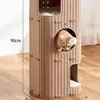 Tabla Rascadora para Gatos, Resistente al Desgaste y que no Suelta Pelo, Tabla para Uñas de Gato, Cama Integrada para Gatos, Estructura de Escalada para Gatos de Fieltro Multicapa, Resistente a los Arañazos, Calidez Invernal