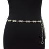 Cinto feminino novo transfronteiriço simples para cintura com fivela de metal cravejada de strass corrente decorativa corrente fina para cintura acessórios em estoque
