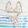 Biquíni Europeu e Americano Novo Dividido Biquíni Feminino Fato de Banho Transfronteiriço Aliexpress Estampado Sexy Férias