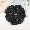 Qi Yue Temperamento Francés de Alta Gama Goma para el Pelo Estilo Intestino Grande para Mujeres Encaje Plisado Estilo Perezoso Banda de Goma de Alta Elasticidad Cuerda para el Pelo Accesorios para el Cabello