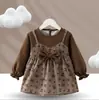 Overol para Bebé Niña con Falda de Princesa Otoño e Invierno Delantal Infantil Impermeable Anti-Suciedad Anti-Ropa Bolsillo para Arroz Delantal