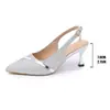 Sapatos de Salto Grosso Baixos da Moda Sapatos Individuais Femininos da Moda Lantejoulas Comércio Exterior Atacado Chegada Nova Primavera/Verão 2026 Salto Alto Bico Fino