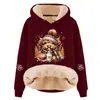 Sudadera con capucha informal elegante y holgada de talla grande para temporada de primavera y otoño, composite de algodón sintético, lana de cordero, hombros caídos, cordón