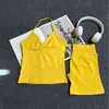 Df Nuevo Conjunto de Chalecos Deportivos, Sujetadores de Cuello Halter, Pantalones Cortos Deportivos para Correr al Aire Libre