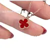 Mini collar de trébol de cuatro hojas de alta gama Fanjia, mini pulsera de flor de la suerte de nácar, joyería para mujer de oro de 18k