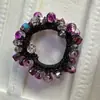Corda de Cabelo Elegante de Cristal Tecido com Contas de Luxo Leve 2025 Novo Anel de Cabelo Básico Marubeni Acessórios de Cabelo Tendões de Couro Versáteis para Mulheres