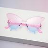 2025 Novos Óculos Borboleta Lente Única Sem Aro Óculos de Sol Personalizados Transfronteiriços Cor Gelatina Óculos de Sol da Moda de Peça Única