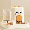 Tigela para gato tigela de comida para gato tigela dupla de comida para gato comedouro automático de água potável tigela para cachorro proteção integrada cervical suprimentos para animais de estimação