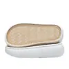 Suela rosa nueva ballena acanalada lino transpirable plataforma base de pastel moda gancho base de pantuflas primavera y verano ligero