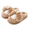 Zapatillas de Algodón Lindas de Dibujos Animados Gato Kt para Mujer Otoño Invierno Nuevo Estilo Interior Hogar Antideslizantes Cálidas Zapatos Peludos de Pareja Venta al por Mayor