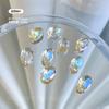 Joyería para uñas huevo de paloma transparente como hielo Ovalado alto transparente fondo puntiagudo Diamante Aurora sal marina especial pedrería accesorios para uñas al por mayor