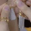Brincos de Corrente Geométrica com Pingente de Borla Galáxia Nicho Design Feminino Brincos de Moda Personalizados
