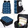 Mochila Escolar Primaria y Secundaria Hook Set de Tres Piezas Mochila Infantil Estampada DIY Correa para el Hombro Lonchera Estuche