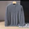 Nova coleção outono e inverno: suéter masculino de cashmere tricotado, liso, gola alta meia, com zíper, simples, para aquecer
