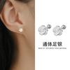 Pendientes de plata de ley S999 para mujer, elegantes pendientes de rosa, pendientes de flor de plata pura, pequeños pendientes de estilo francés
