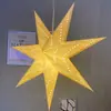 Candelabro de Estrella de Papel Navideño Escandinavo Estrella de Cinco Puntas Estrella de Nueve Puntas Pantalla de Lámpara Manualidad de Papel Plegable Suministro