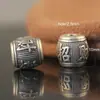 Cuentas Tubulares Vintage de Plata Pura 999 Carácter de Doble Felicidad de Plata Dura 3D Cuentas Tubulares Cilíndricas Agujero Grande Accesorios para Pulseras de Cuerda Trenzada DIY