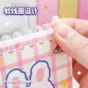 Cuaderno Mini de Bolsillo con Espiral Suave Tamaño Pequeño Dibujos Animados Línea Horizontal Estudiantes Llevan Cuaderno A7
