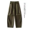Calça cargo de outono nova, feita sob medida, multicolorida, fashion, casual, com corte preciso, tridimensional, em tecido confortável para mulheres, estilo esportivo de perna larga