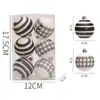 Nuevo Set de Bolas de Navidad Blancas y Negras de Amazon 6cm 6 Piezas Decoraciones Navideñas Colgantes para Árbol de Navidad