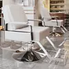 Silla de Salón Reclinable con Altura Ajustable para Cortes de Cabello, Giratoria y Adecuada para Teñido de Cabello, Hecha de Acero Inoxidable