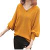 Suéter Nuevo de Otoño con Mangas Dolman Estilo Coreano para Mujer Holgado Hueco Corto de Punto Chaqueta Suéter Camisa Base