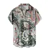 Camisas Masculinas Mais Vendidas Novas de Manga Curta Série Férias Havaianas Estampadas em 3D Casuais Versáteis Tops Masculinos