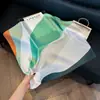Pañuelo de Seda 70 Cuadrado Moda Coreana de Alta Gama Versátil Profesional Seda Sintética Pequeño Pañuelo de Cuello Estampado Retro Pañuelo de Seda para Mujer
