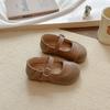 Zapatos de Cuero para Niñas 2026 Primavera y Otoño Nuevos Estilo Coreano Zapatos Planos Retro Bajos para Niños Pequeños 1-3 Años Zapatos de Princesa para Bebé con Suela Suave