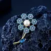 Verano Nuevo Fresco Mori Broche de Flor Azul Exquisito Diseño Simple Accesorios para Falda Camisa Pin Ramillete