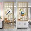 Arte em Ferro Aço Inoxidável Divisória de Tela Parede Leve Luxo Sala de Estar Entrada Hall Treliça Moderna Simples Estilo Chinês Grelha de Metal