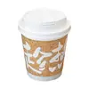 Taza de Corcho, Taza Desechable para Café, Taza de Papel para Té de Leche con Tapa, Empaque para Llevar Bebidas Calientes Estilo Chino para Latte con Logo Impreso