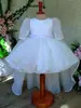 Vestido Blanco de Princesa para Niñas 2025 Nuevo Falda de Malla para Niños Pequeños y Medianos con Lazo Vestido de Primer Año para Niños Navidad