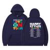 Suéter holgado informal de terciopelo con capucha, ropa de pareja con estampado de HARRY STYLES para hombre y mujer, 2023
