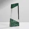 Trophy de mármol y cristal al por mayor de fábrica, grabado gratuito, conmemorativo del año de construcción de grupo para conferencias, de alta gama, personalización gratuita