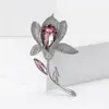 Broche de Tulipan Full Diamond de Lujo Ligero, Exquisito Broche de Cristal de Lujo para Mujer de Gama Alta, Accesorio de Pin de Nicho de Diseñador