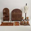 Estante de Exhibición de Tablero Perforado para Pulseras de Marca Decorativas Accesorios para Fotografía Soporte de Exhibición de Joyería Soporte de Exhibición para Anillos de Nogal