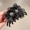 Princesa en la Huida Lazo Grande Pinza para el Cabello Accesorios Coreanos Pinza de Tiburón Pinza para el Cabello de Sentido Avanzado Adorno para la Cabeza de Mujer