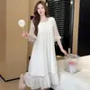 Camisón de verano para mujer con copas en el pecho, de manga corta, estilo princesa de malla, con encaje, vestido de dormir dulce y sexy, ropa para el hogar al por mayor