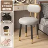 Taburete de Maquillaje con Sensación de Lujo Ligero y Gama Alta, Taburete para el Hogar con Respaldo para Habitación de Niñas, Silla de Tocador para Dormitorio Principal, Taburete Redondo, Silla de Manicura