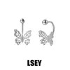 Aretes de Mariposa de Encaje en Plata Esterlina, Estilo de Lujo Ligero, Diseño de Nicho S925, Aretes Versátiles y de Alta Gama para Mujeres, Joyería de Plata al por Mayor