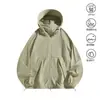 Jaqueta de Verão Leve, Secagem Rápida, Respirável, Proteção Solar, Resistente a UV para Homens, Roupas Casuais Soltas com Capuz de Seda Gelada com Proteção Solar para Homens