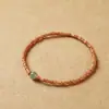Pulsera de Nudo de Bambú con Hueso de Oliva, Pulsera de Hueso de Oliva Combinada con Ágata Roja, Pulsera del Ascenso a la Riqueza, Pulsera Artística para Pareja